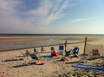 Scenic view of beach against sky