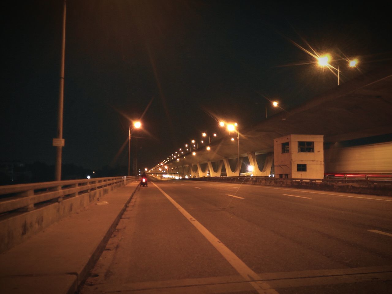 night, illuminated, transportation, street light, road, sky, no people, outdoors