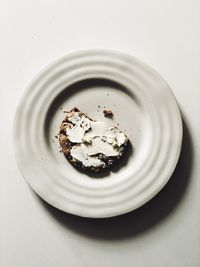 High angle view of breakfast in plate