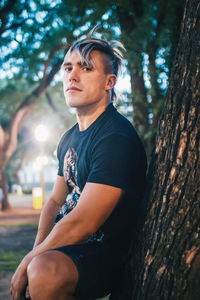 Young man looking away