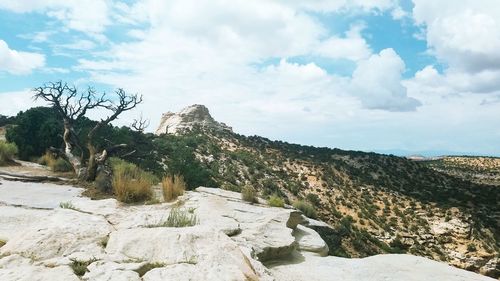 Scenic view of mountains against sky