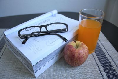 Close-up of breakfast on table