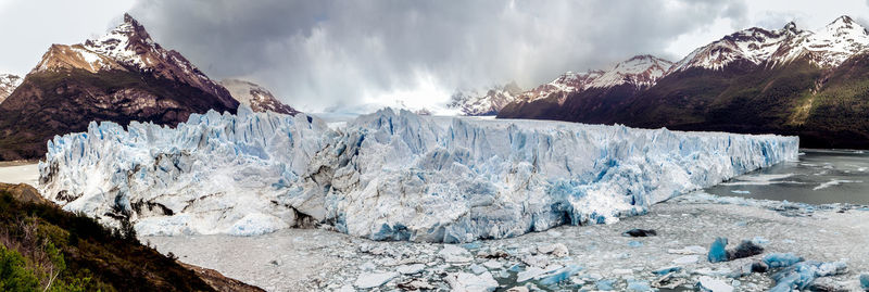 Scenic view of majestic mountains against sky