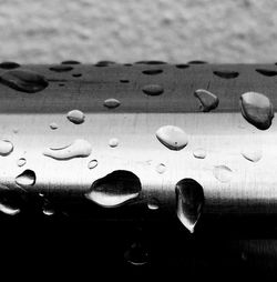 Full frame shot of raindrops on rainy day