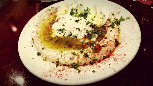 Close-up of served food