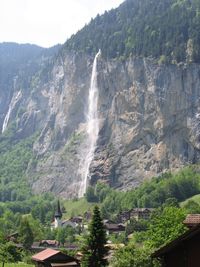 Scenic view of waterfall