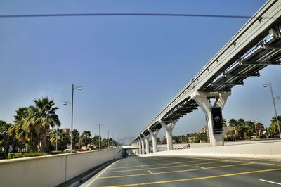 View of road against blue sky