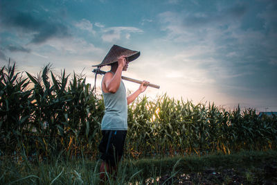 Man standing in field