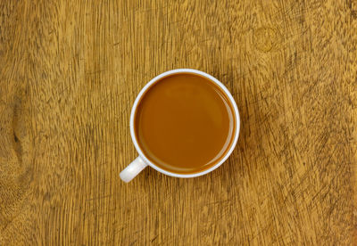 High angle view of coffee on table