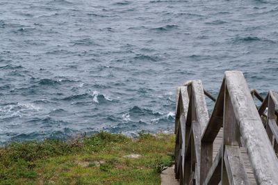 High angle view of sea shore