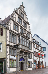 Low angle view of buildings against sky