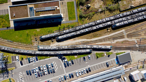 High angle view of bridge in city