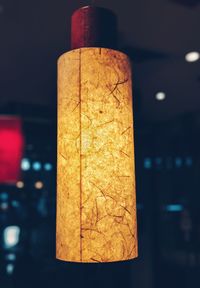 Close-up of illuminated lamp