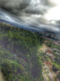 Scenic view of landscape against cloudy sky