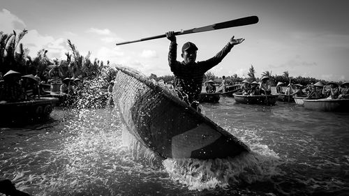 Basket boat show of vietnamese people my best photo