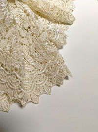 Close-up of snow over white background