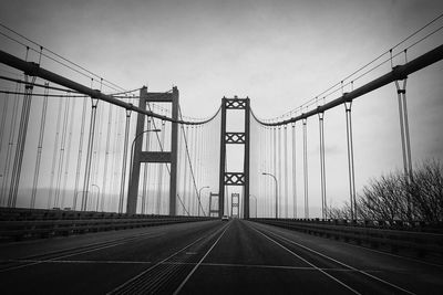 Suspension bridge against sky