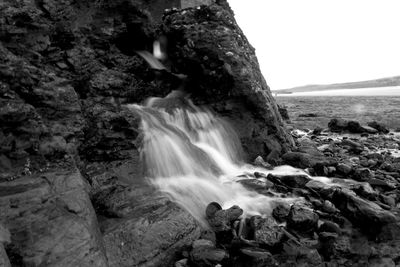 Scenic view of waterfall
