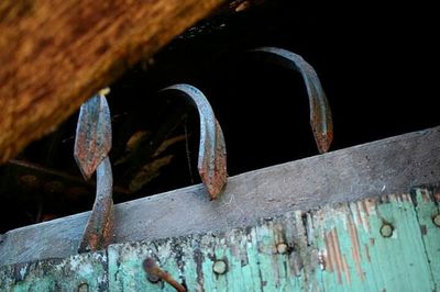 Close-up of rusty wooden door