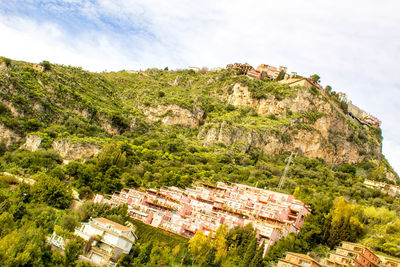 High angle view of townscape against sky