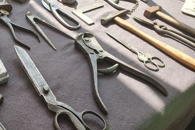 High angle view of chain