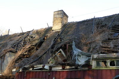 Low angle view of built structure against clear sky