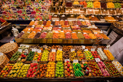 Various vegetables for sale in store