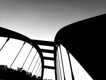 Low angle view of bridge against clear sky