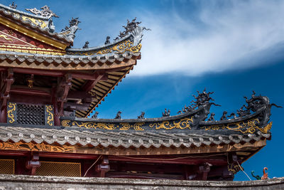 Low angle view of temple against sky