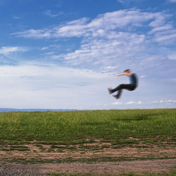 Man being thrown to the side by an unknown force