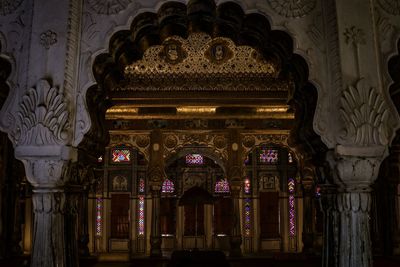 Interior of illuminated building