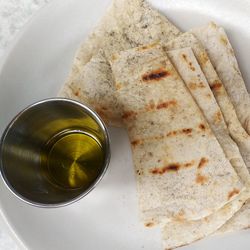 High angle view of breakfast