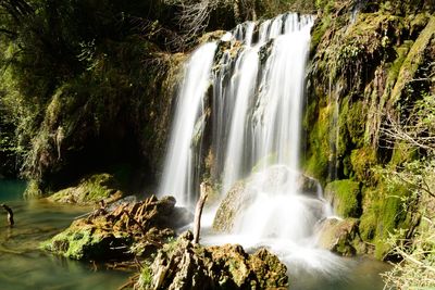 Scenic view of waterfall