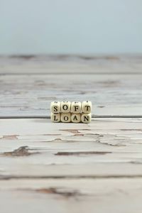Close-up of text on table