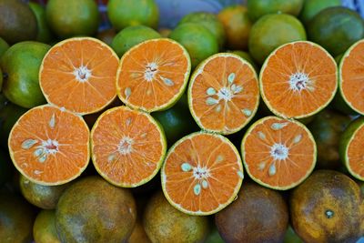 Full frame shot of oranges in market