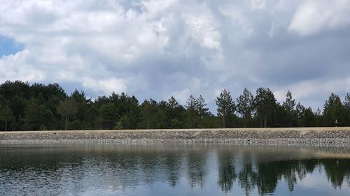 Panoramic view of lake against sky