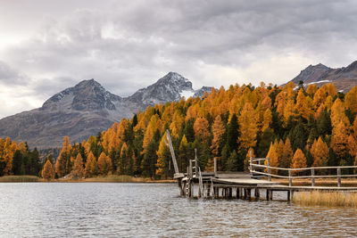 Famous stazersee in the swiss mountains