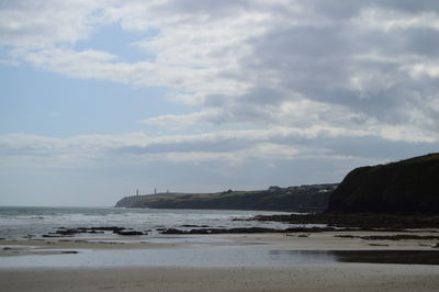 Scenic view of beach against sky