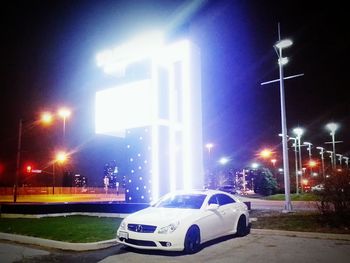 Illuminated street light at night