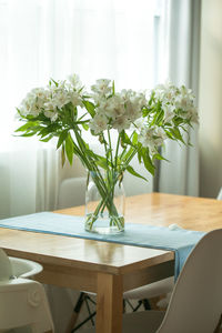 Potted plant on table at home