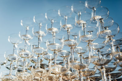 Luxury table settings for fine dining with and glassware, beautiful blurred background. 