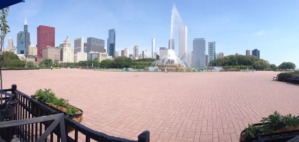 Fountain at park in city