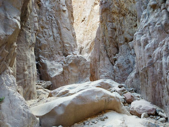 Rock formations in snow