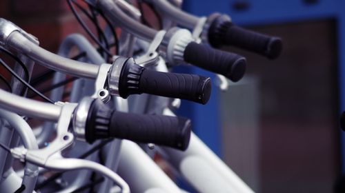 Close-up of bicycles