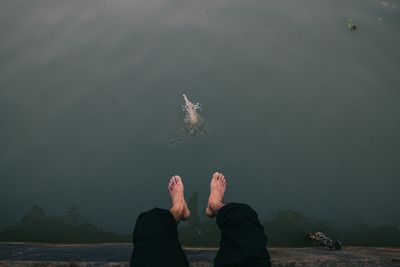 Reflection of people in water