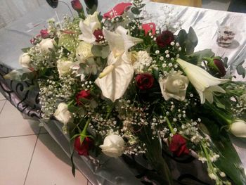 Colorful flowers in store