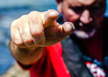 Close-up of man hand