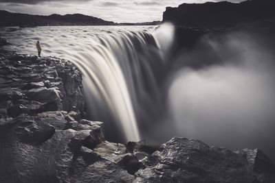 Scenic view of waterfall