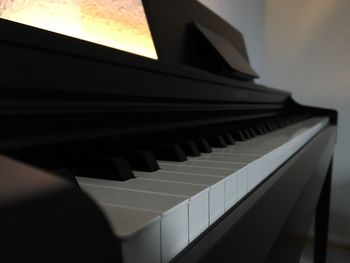 Close-up of piano keys