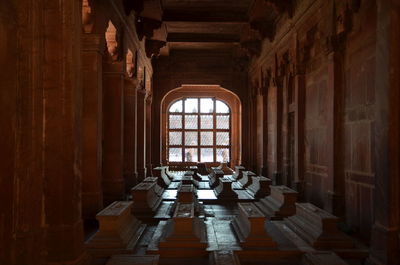 Interior of illuminated building